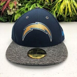 Los Angeles Chargers Hat Cap Fitted Mens 7 1/2 Blue Gray NFL Football New Era